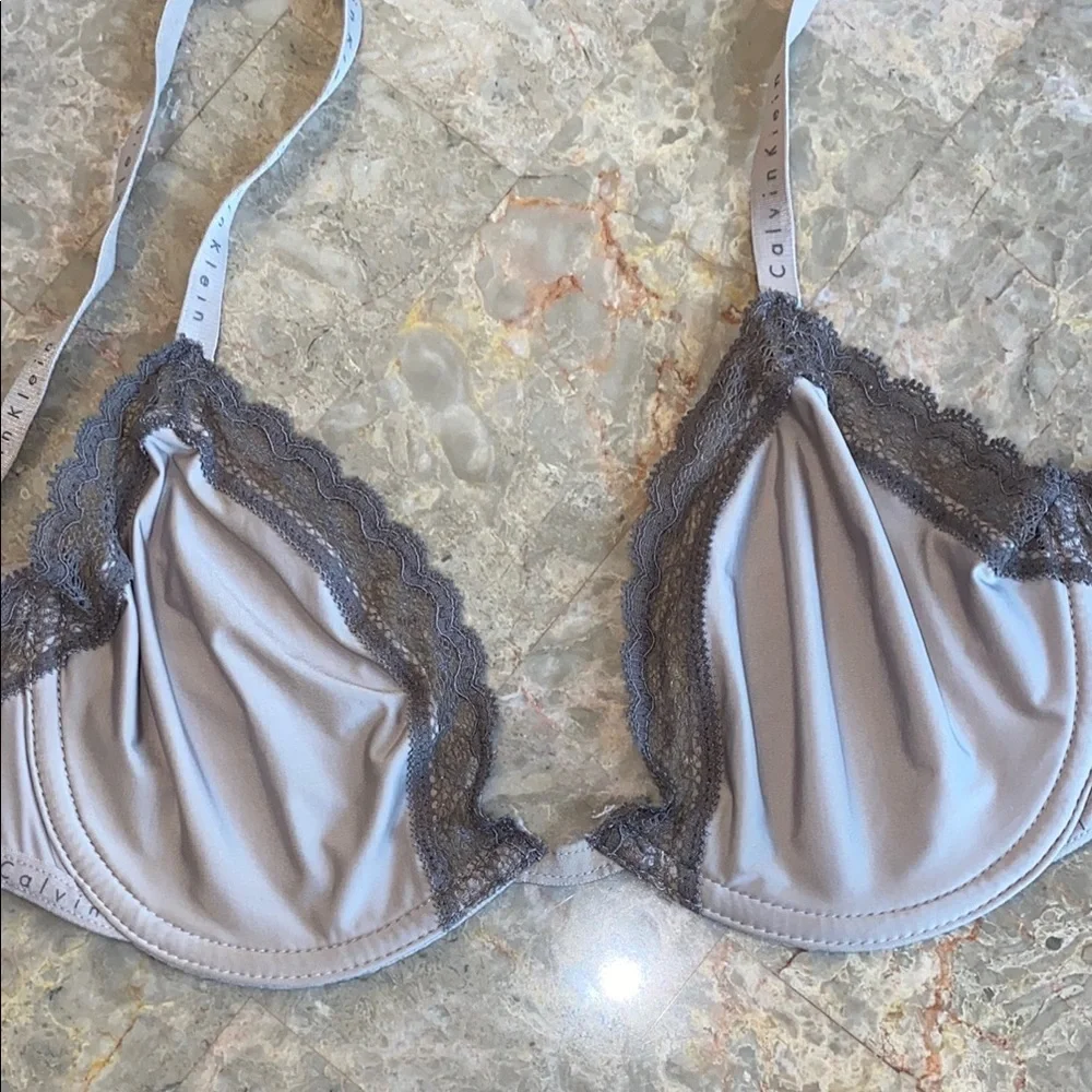 Calvin Klein Tan Lace Trim Bra